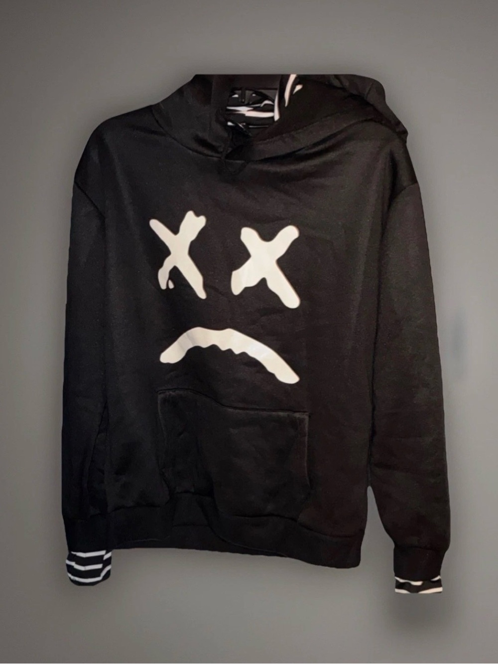 Lil Peep come over when you’re sober pt2 hoodie size L black color with stripes